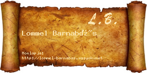 Lommel Barnabás névjegykártya
