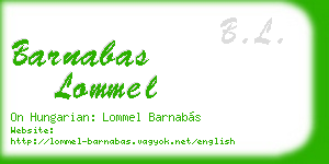 barnabas lommel business card